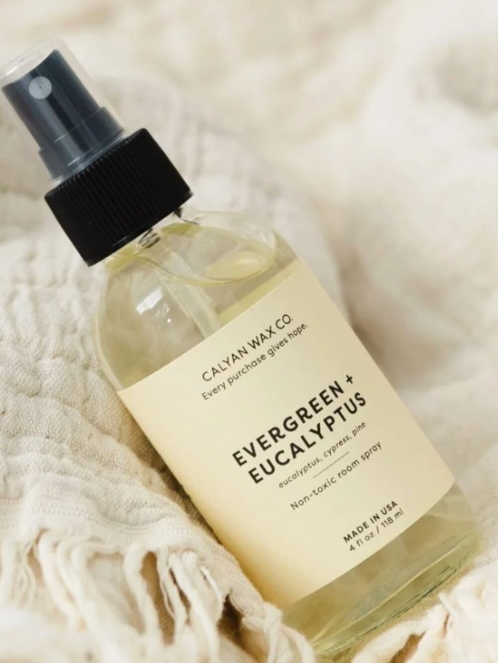 Calywan Wax Co. Evergreen + Eucalyptus Non-Toxic Room Spray
